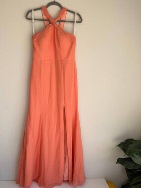 Azazie Clarice Sunset A-Line Halter Chiffon Dress Size C Elegant Formal Gown